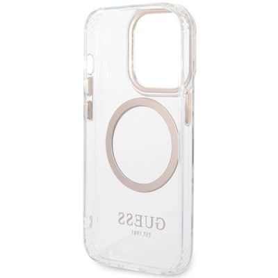 7. Guess Metal Outline Magsafe case for iPhone 15 / 14 / 13 - gold