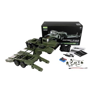 10. Amewi Ural B36 6WD Military Truck with Lowbed Trailer 1:16 RTR Green