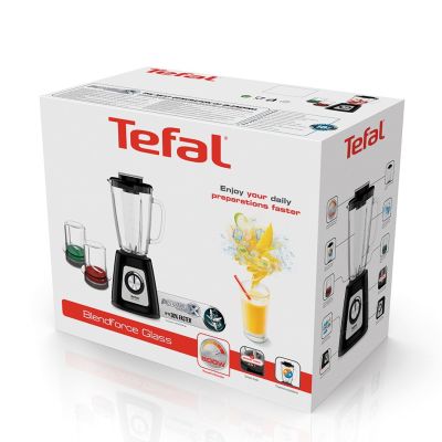 10. TEFAL BL438831 BlendForce Tabletop Blender, 800 W, jug material: plastic, jug capacity: 1.25 L, ice crushing, color: black