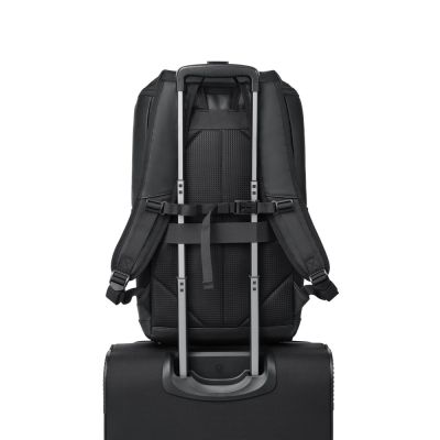 13. Rivacase Eden City Backpack Black Polyester, Waxed Leather (Pull Up)