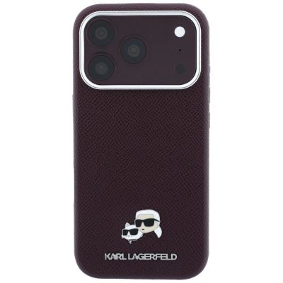 3. Karl Lagerfeld Grained Choupette Head Metal MagSafe case for iPhone 18 Pro Max - burgundy
