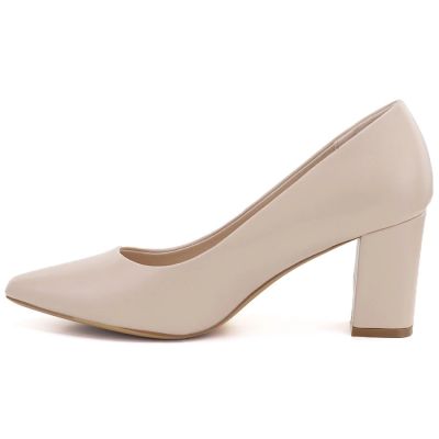 8. Women's cream pink pumps on the block heel Sergio Leone PB414