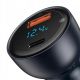 7. Baseus Particular 65W USB-A USB-C QC PPS Car Charger with Digital Display - Dark Gray