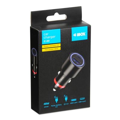 4. CAR CHARGER I-BOX C-20 USB C+A 48W