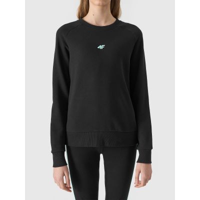 Girls' organic cotton sweatshirt, no zipper, no hood, 4F Junior