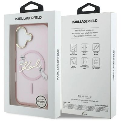 8. Karl Lagerfeld IML Choupettes Karl Script Logo MagSafe iPhone 17 Case - Pink