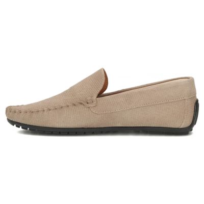 3. Men's leather moccasins in beige, Filippo MP923