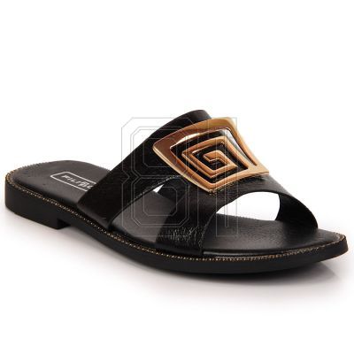 4. Black slippers with ornament W Filippo