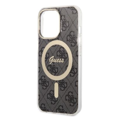 6. Set Guess GUBPP13LH4EACSK Case+ Charger iPhone 13 Pro black/black hard case 4G Print MagSafe