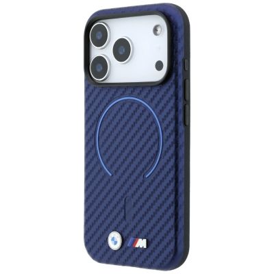 2. BMW M Carbon Printed Ring MagSafe Case for iPhone 18 Pro Max / 17 Pro Max – Navy Blue