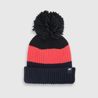 Children's winter hat with pompom 4F 4FJWAW25ACAPM660-92S