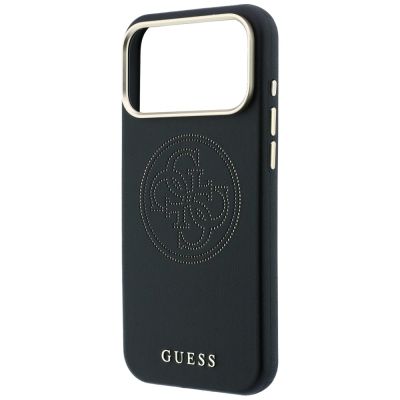 6. Guess Perforated 4G Gold Logo Magsafe Case for iPhone 17 Pro Max / 18 Pro Max - Black