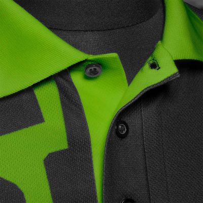 7. Harrows Rapide Black and Green Polo Shirt