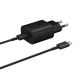 Samsung 25W EP-TA800EBE USB-C Wall Charger with Samsung EP-DA705BBE USB-C / USB-C Cable Replacement Pack - Black