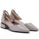 3. Women's beige block heel pumps with strap Vinceza 62278