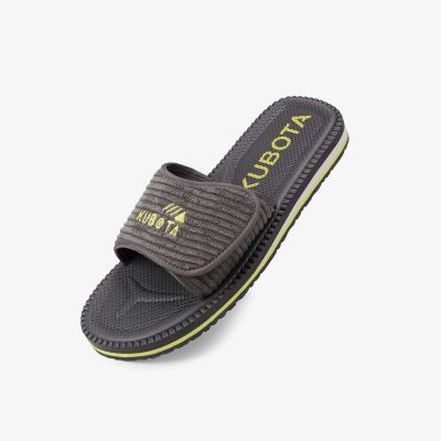 6. Kubota Velcro Corduroy Graphite Flip Flops KUBKRZ-AW23-02-28