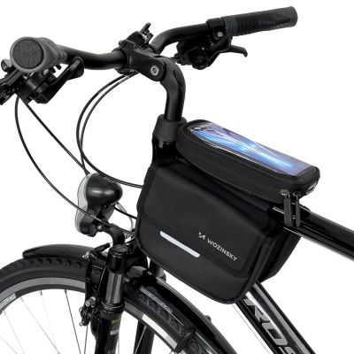 Wozinsky bicycle frame bag, waterproof phone case, 1.5l, black (WBB26BK)