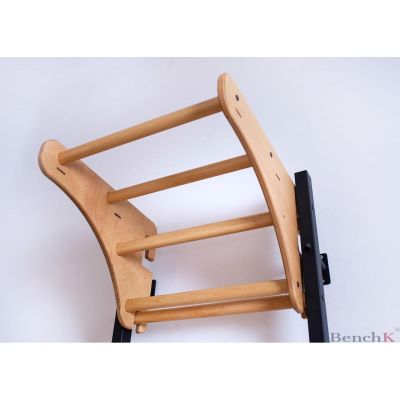15. WOODEN AND METAL GYMNASTIC WALL BAR WITH WOODEN BAR BENCHK 711W