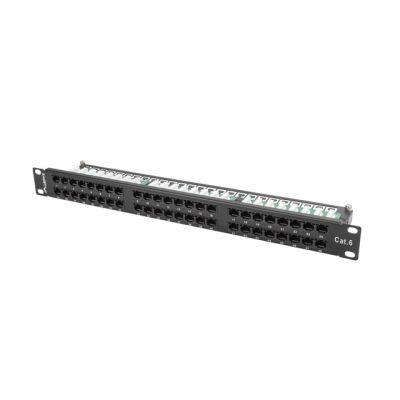 5. Patch panel Lanberg PPU6-1048-B (1U; cat. 6; 48xRJ-45)