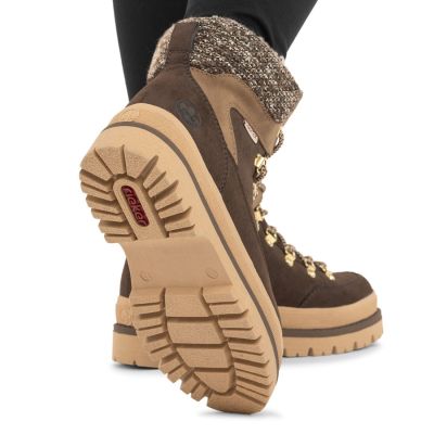 8. Waterproof Women’s Brown Platform Hiking Boots Rieker Y6210-25