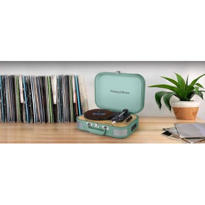 5. Muse MT-201WG Turquoise Automatic Turntable