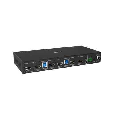 2. Lindy 2-Port HDMI 4K60 USB3.0 Dual-Head KVM Switch