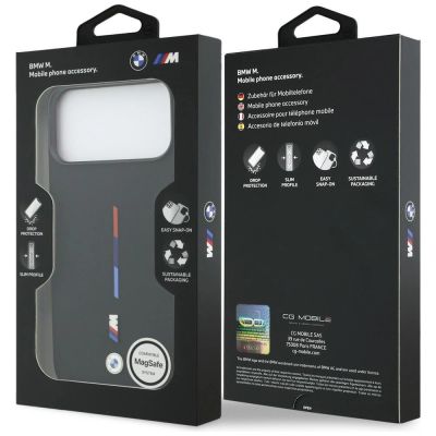 8. BMW M Silicon Tricolor Line MagSafe Case for iPhone 17 Pro Max - Black