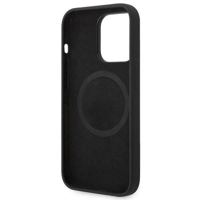 7. Guess GUHMP14XSBPLK iPhone 14 Pro Max 6.7" black/black hard case Silicone Logo Plate MagSafe