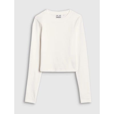 4. Longsleeve slim crop top plain girls 4F 4FJWSS25TLONF430-11S