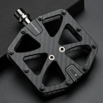 5. Rockbros C525 Carbon Fiber Platform Bike Pedals - Black