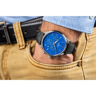 4. Men's Watch Giewont Chronograph Sapphire Black and Blue GW6310-A3