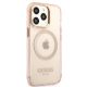 4. Guess GUHMP13LHTCMP iPhone 13 Pro / 13 6.1" pink/pink hard case Gold Outline Translucent MagSafe