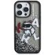 3. Karl Lagerfeld Liquid Glitter Choupette Logo Case for iPhone 16 Pro - Black