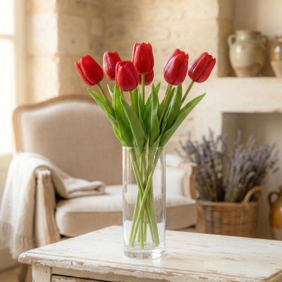 5. RED TULIP 31CM LIFE-LIKE SPRING DECORATION