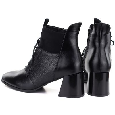 5. Women's insulated high-heeled ankle boots, black, Vinceza 58670