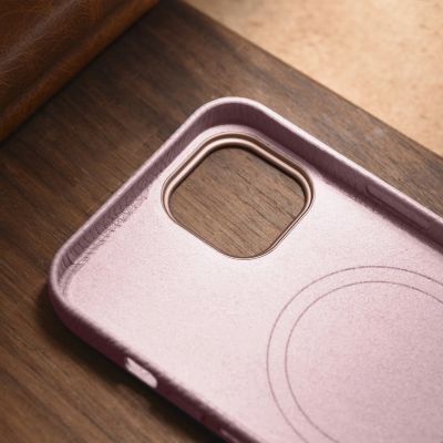 19. iCarer Litchi Premium Leather Case iPhone 14 Plus Magnetic Leather Case with MagSafe Pink (WMI14220711-PK)