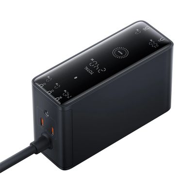 4. Baseus Digital GaN 3xUSB-C 1xUSB-A 240W Wall Charger with Power Cable - Black