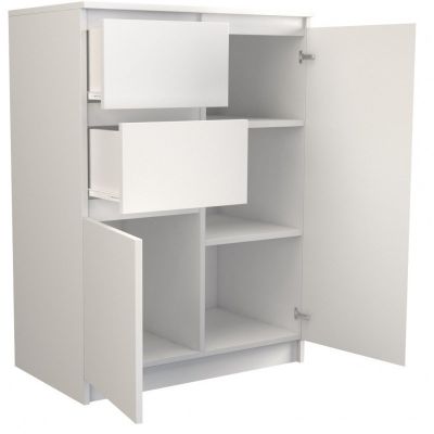 Chest of Drawers 2 Doors 2 Drawers White