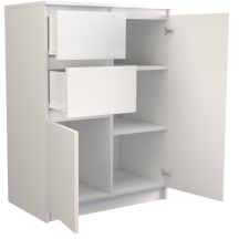 Chest of Drawers 2 Doors 2 Drawers White