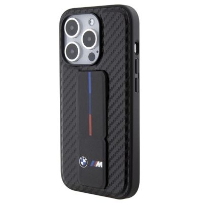 3. BMW Grip Stand Smooth & Carbon case for iPhone 15 Pro - black