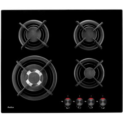 Amica PG6411SR gas hob black cast iron grids