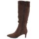 7. Women's insulated ankle boots with a low heel, suede, brown, Sergio Leone BT-65