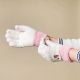 5. Women's winter telephone gloves with a snowman and a Christmas tree - white and pink