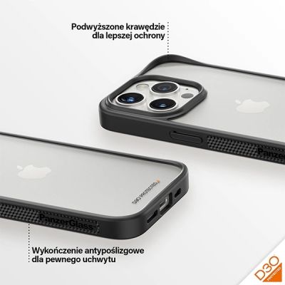 4. Military Grade Certified PanzerGlass ClearCase iPhone 15 Pro Case - Transparent & Black