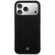 3. Mercedes Leather Crossed Lines MagSafe Case for iPhone 17 Pro Max / 18 Pro Max - Black