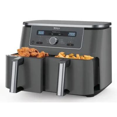 20. Ninja DZ400EU Deep Fryer Double 9.5L Autonomous 2470W Hot Air Fryer Gray