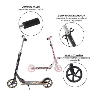 15. Nils Extreme HA205D Pink PU 205MM Scooter 