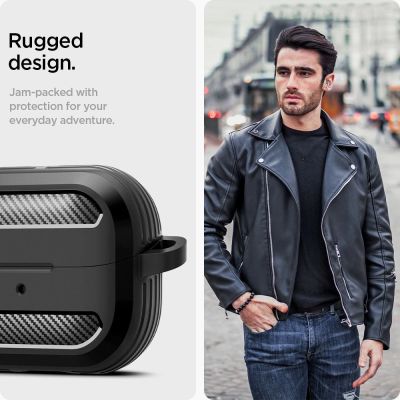 13. Spigen Rugged Armor Samsung Galaxy Buds 3 / 3 Pro Case - Black