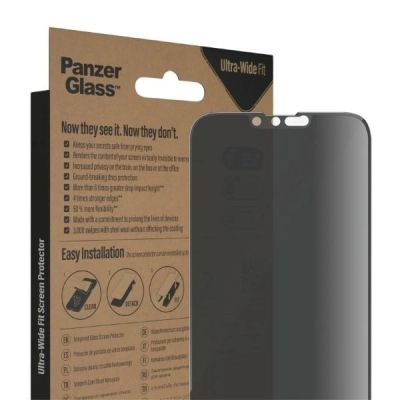 7. PanzerGlass Ultra-Wide Fit Tempered Glass Antibacterial Privacy for iPhone 14 Plus/13 Pro Max