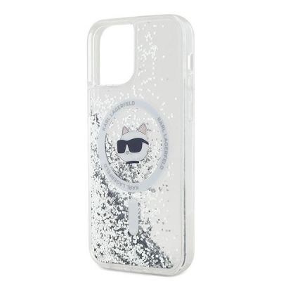 6. Karl Lagerfeld Liquid Glitter Choupette Head MagSafe Case for iPhone 12 / 12 Pro - Transparent
